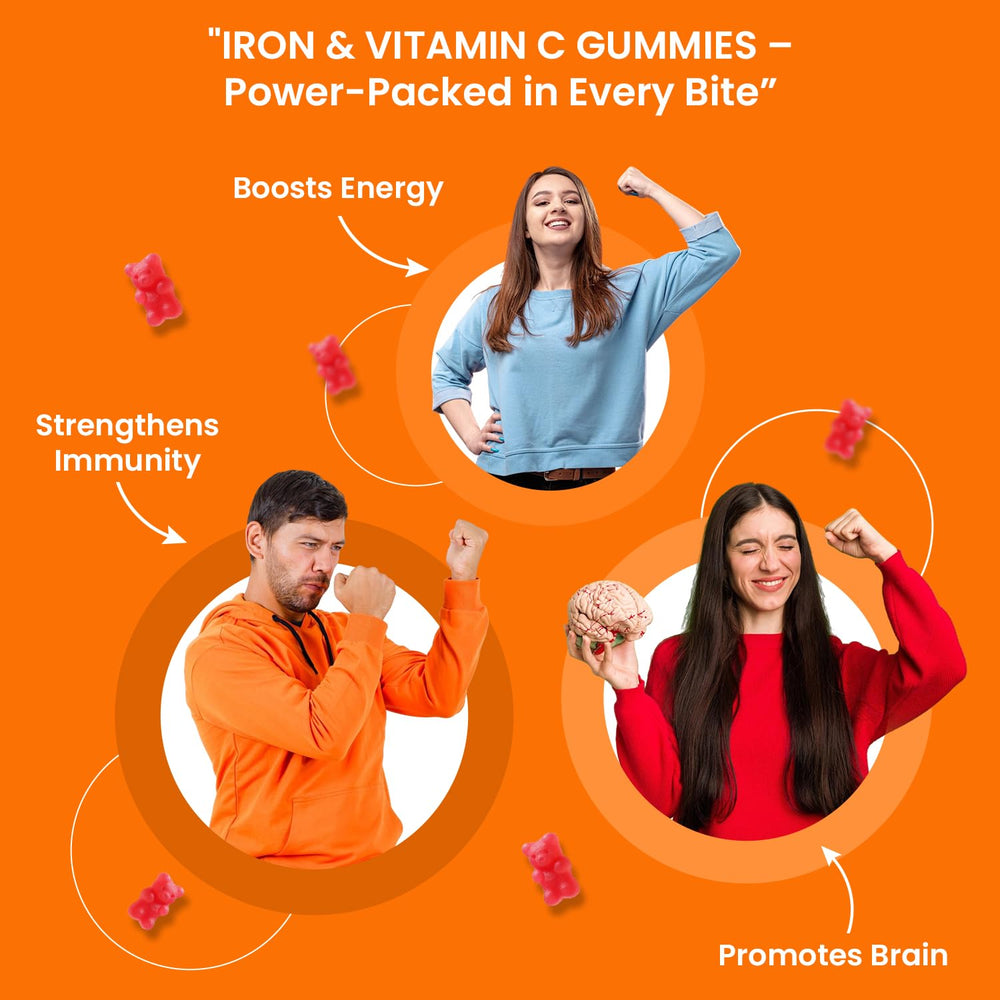 Ved Iron Gummies 120-count bottle emphasizing long-lasting supply