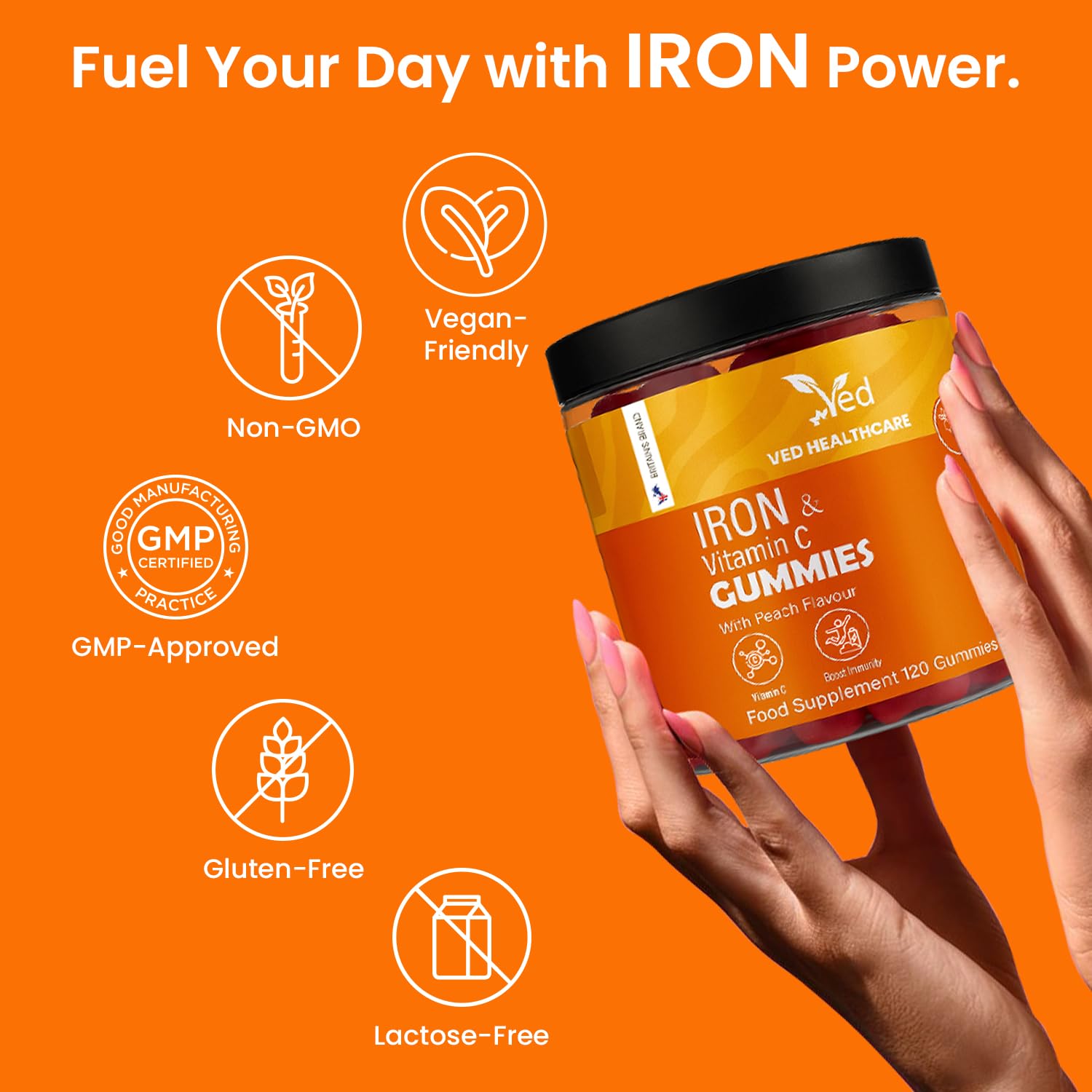 Ved Iron Gummies with vitamin C for improved iron absorption