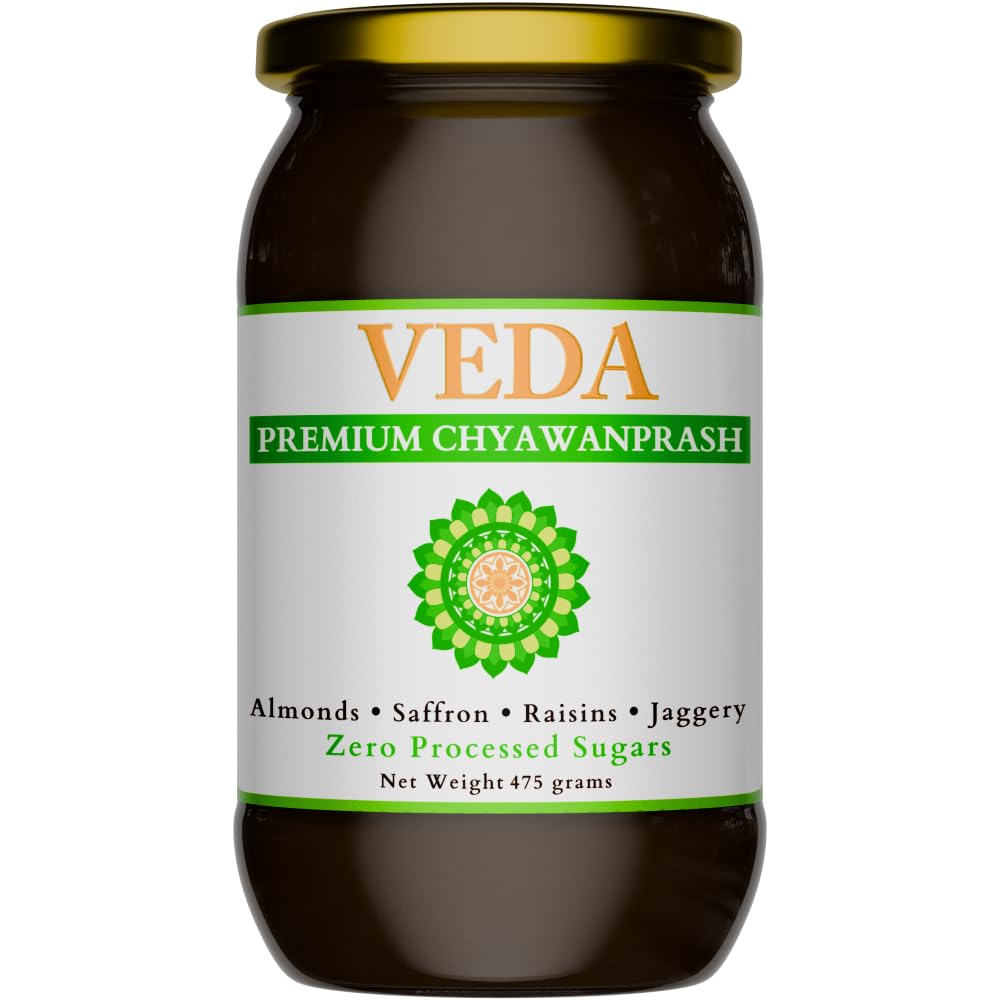 VEDA Premium Chyawanprash sugar-free jar with amla and almonds for daily wellness