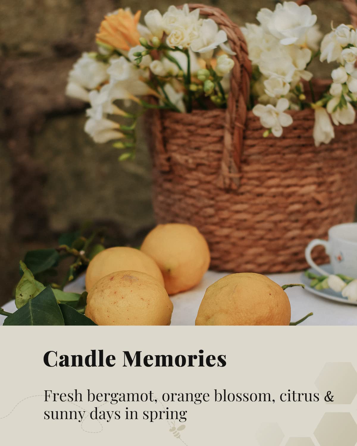 VEDA TINDA SCENT beeswax candles burn up to 80 hours for long-lasting home scent.