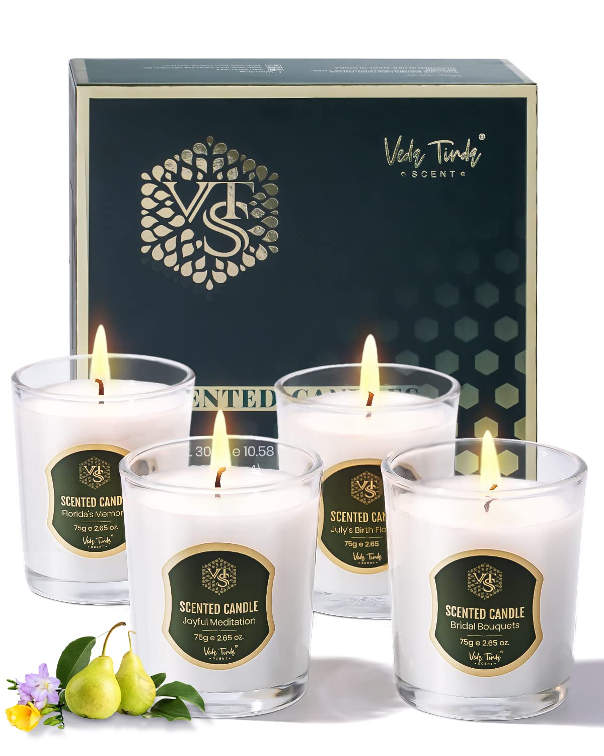 VEDA TINDA SCENT beeswax candle in ebony jar delivers clean burn and warm ambience.