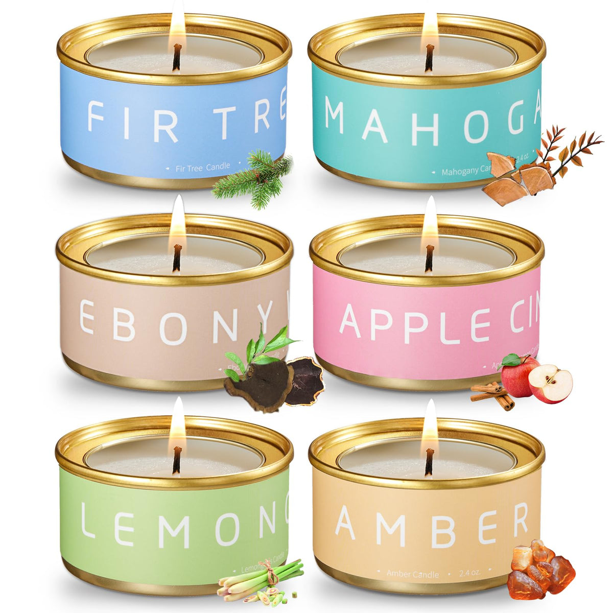 VEDA TINDA SCENT Christmas gift set packaging with elegant tins for gifting and cozy ambiance.