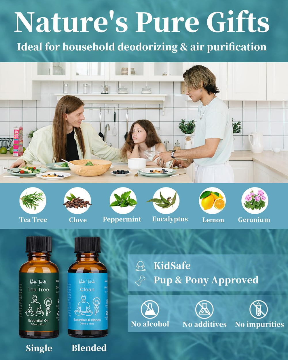 VEDA TINDA SCENT CLEAN blend oil bottle with natural aroma