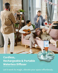 VEDA TINDA SCENT cordless rechargeable diffuser on table for portable fragrance