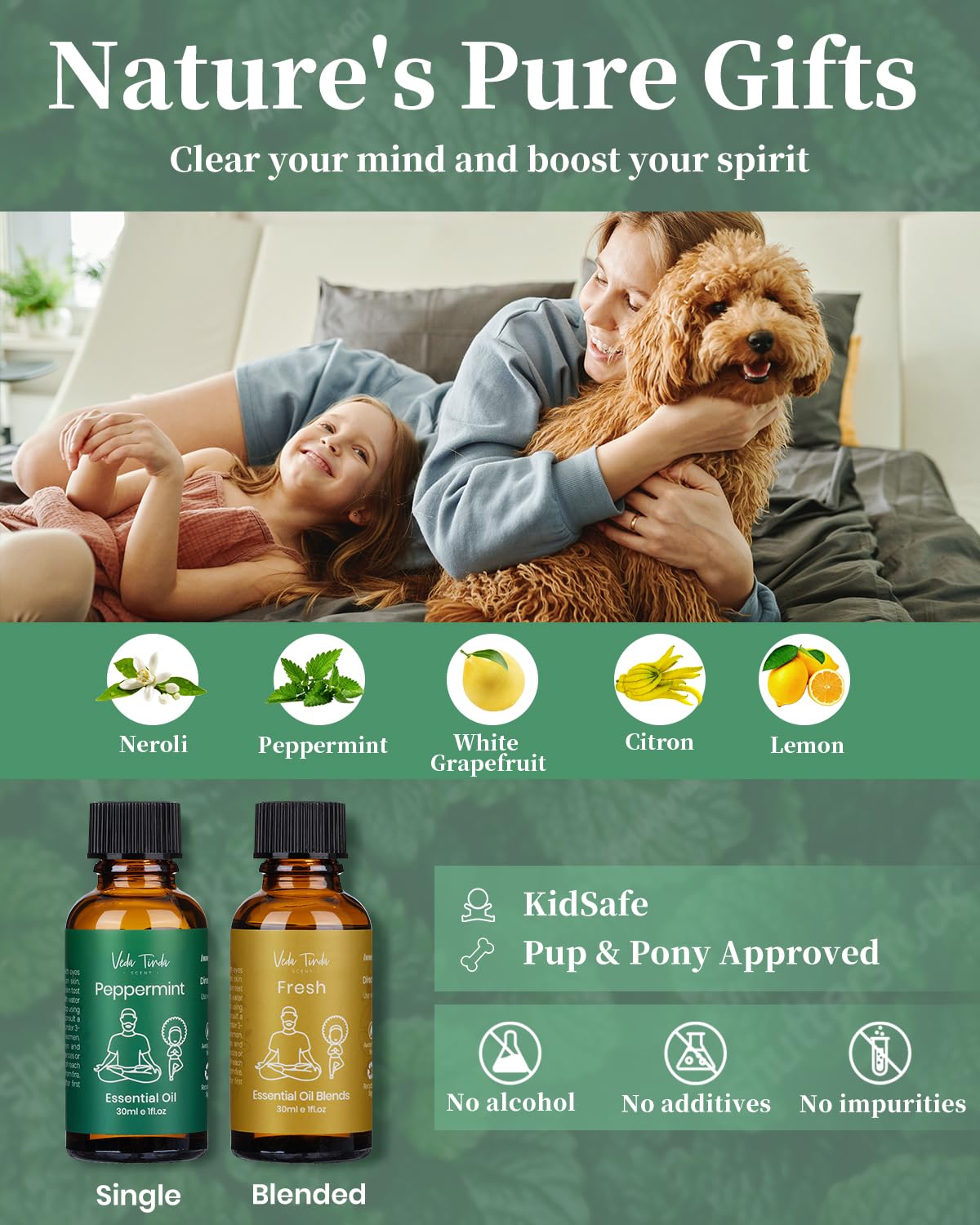 Veda Tinda Scent fresh scent oil bottle, 30ml, revitalizing room fragrance.
