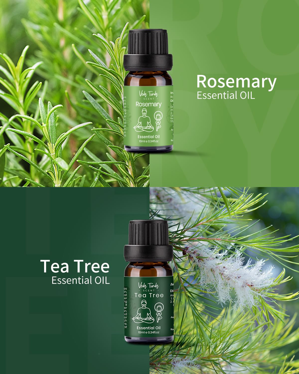 VEDA TINDA SCENT geranium oil bottle for balance and aroma.