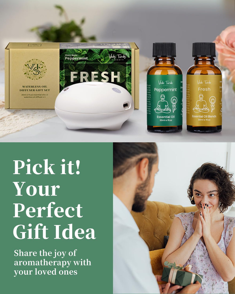 Veda Tinda Scent gift set packaging, ready for gifting aroma lovers.