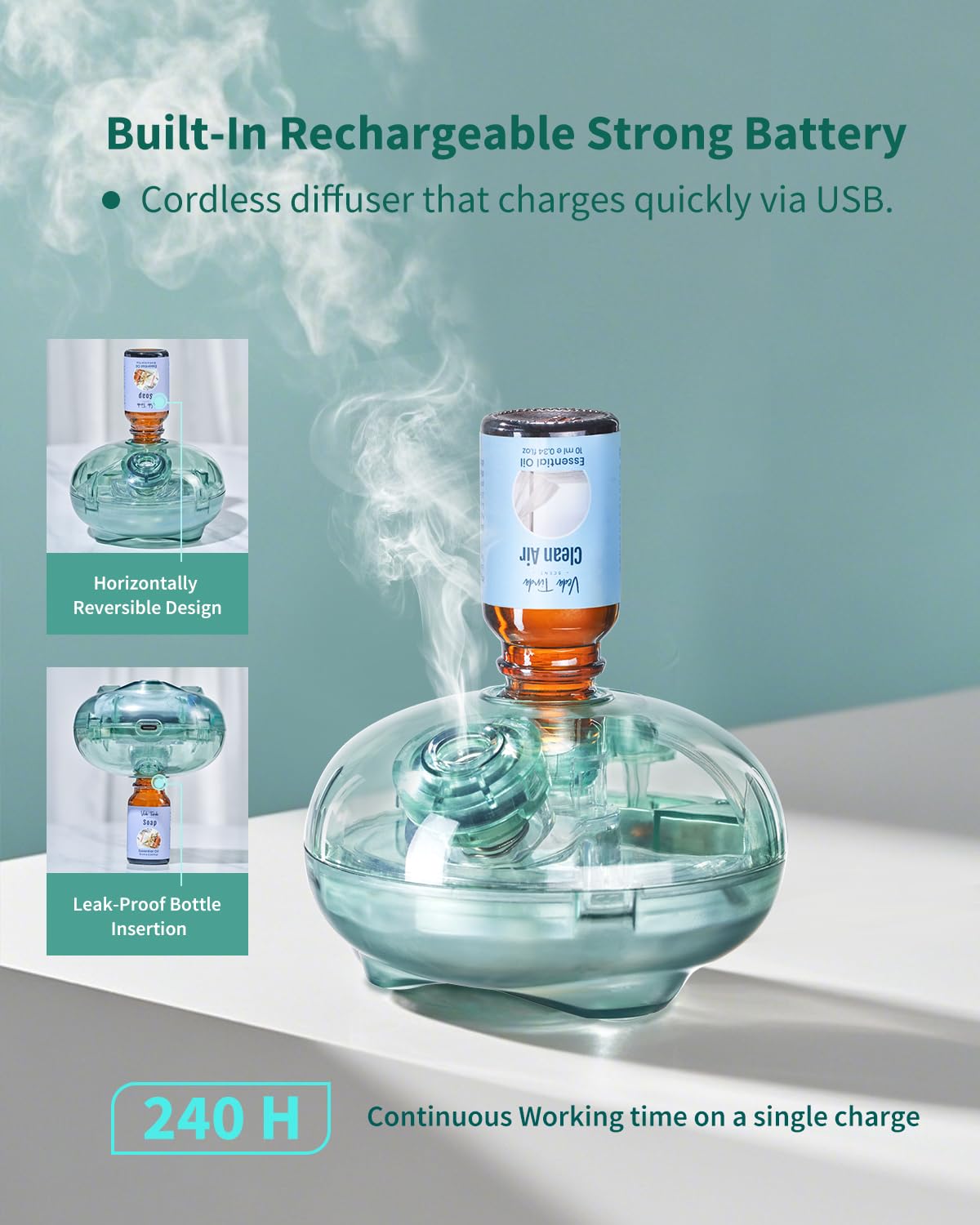 VEDA TINDA SCENT portable diffuser with built in battery for cordless use