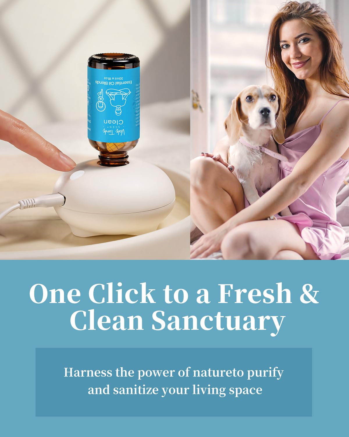 VEDA TINDA SCENT Tea Tree oil bottle ready to purify the air