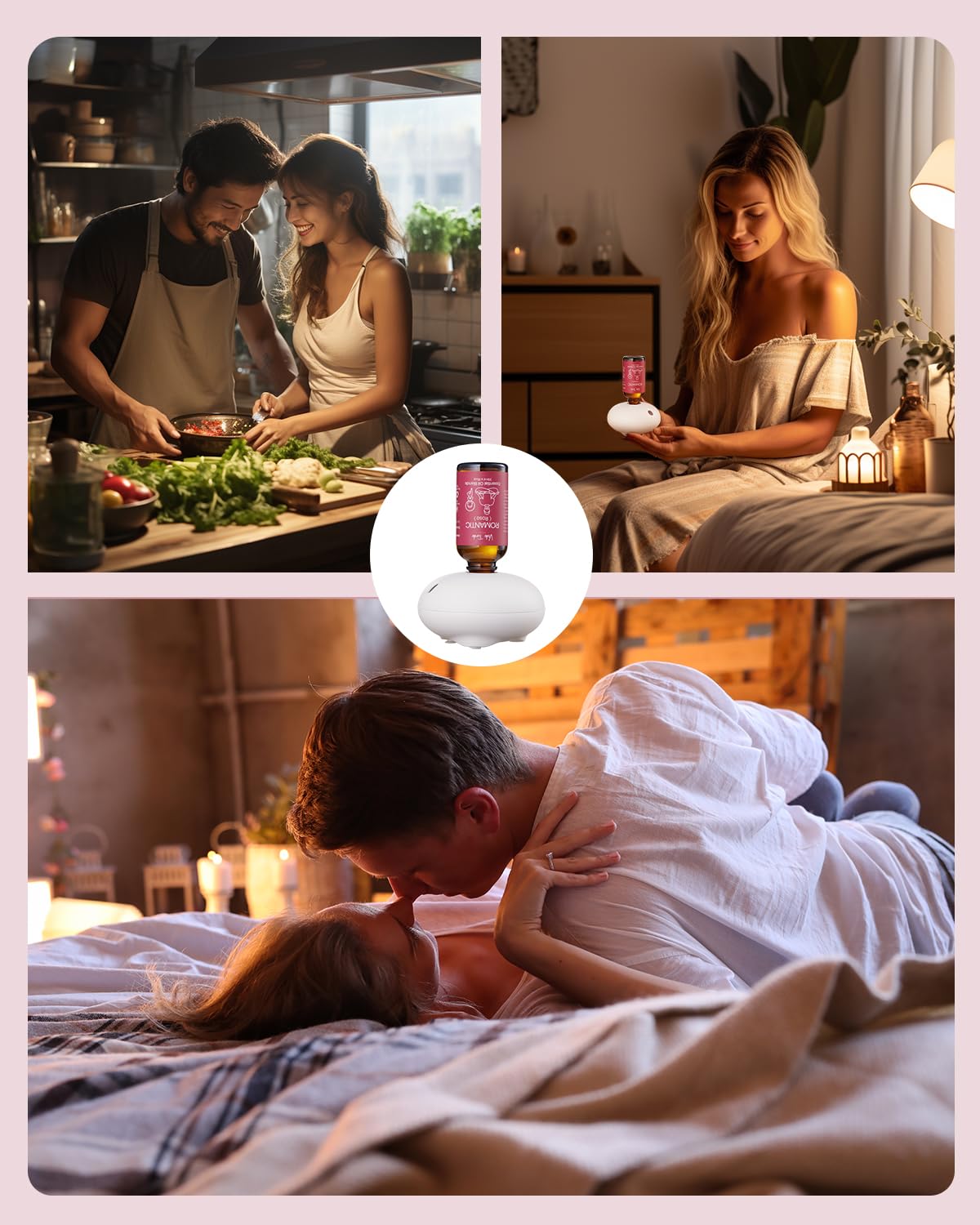VEDA TINDA SCENT waterless diffuser mechanism prevents spills.