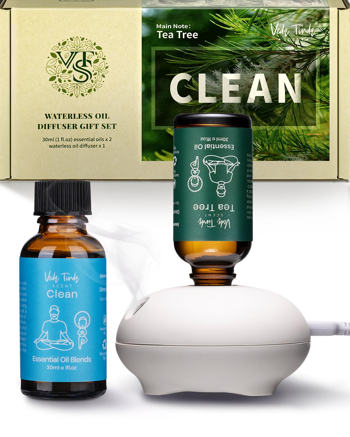 VEDA TINDA SCENT waterless diffuser in a bright living room for fresh air