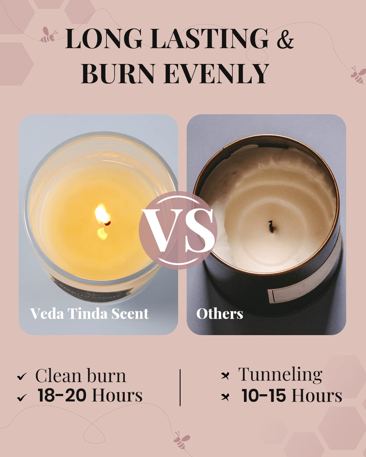 Veda Tinda Scent wick close up illustrating soot free burn