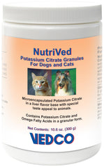 Vedco NutriVed potassium citrate granules in liver flavor for pets, supporting urinary health