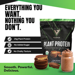 VEDGE vanilla-flavored shake shows smooth, non-gritty texture