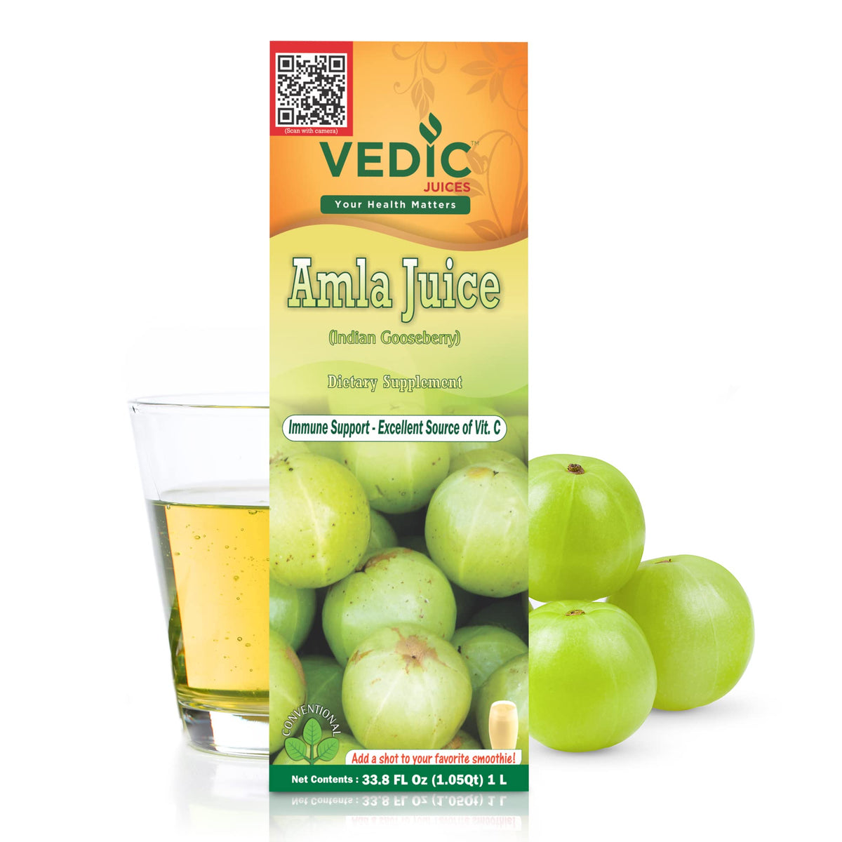 Vedic Juices Amla Juice bottle for a vitamin C rich daily refreshment