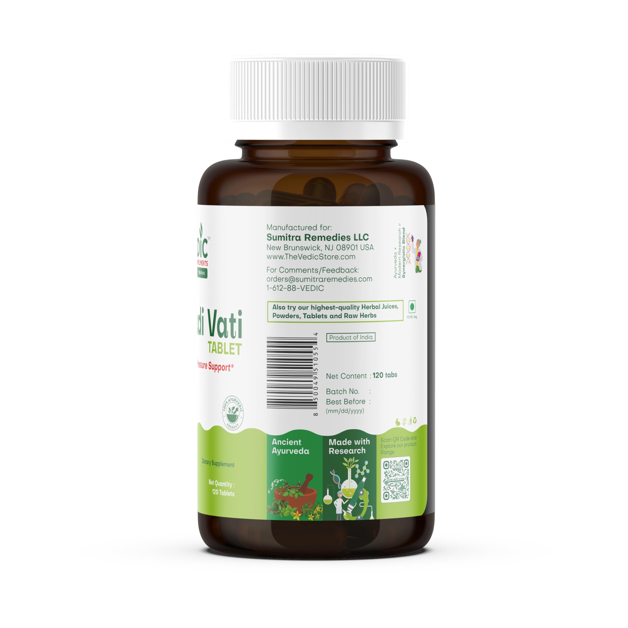 Vedic Juices Muktadi Vati BP packaging with tablets for daily balance