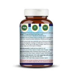 VEDIKROOTS NicoShield capsules close-up showing herbal blend for wellness.
