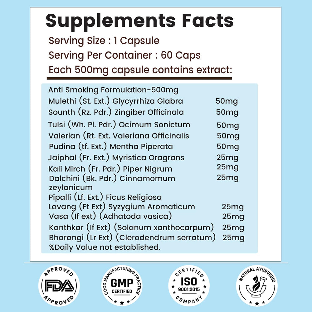 VEDIKROOTS NicoShield label design highlighting Ayurvedic formulation.