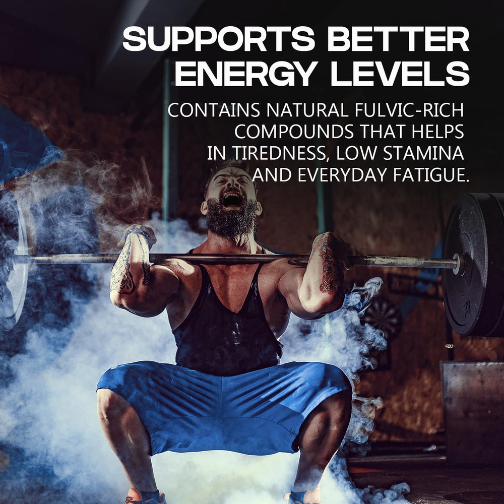 VEDIKROOTS Shilajit resin illustrating energy and endurance support