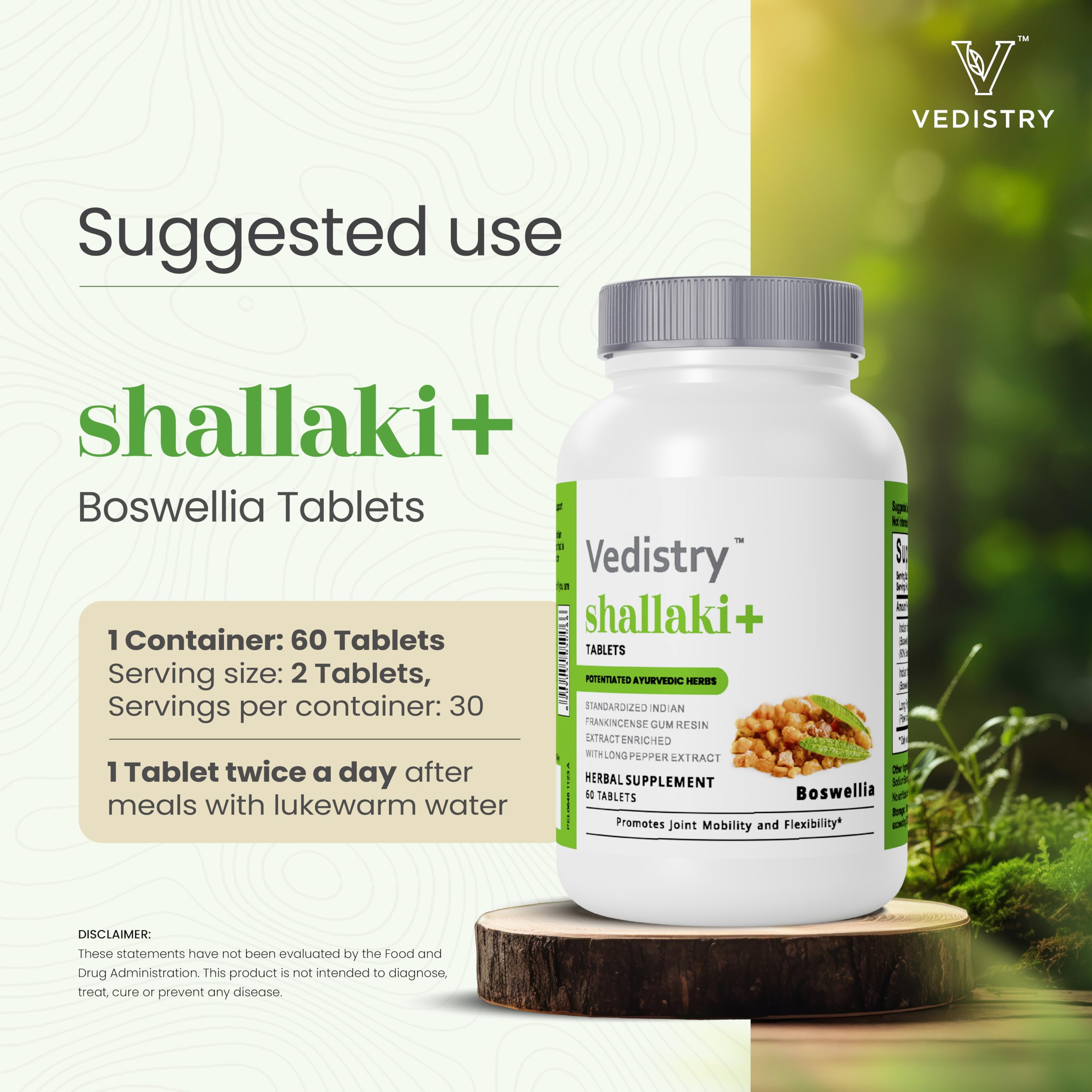 Vedistry Shallaki Boswellia ayurvedic-blend close-up emphasizing traditional preparation