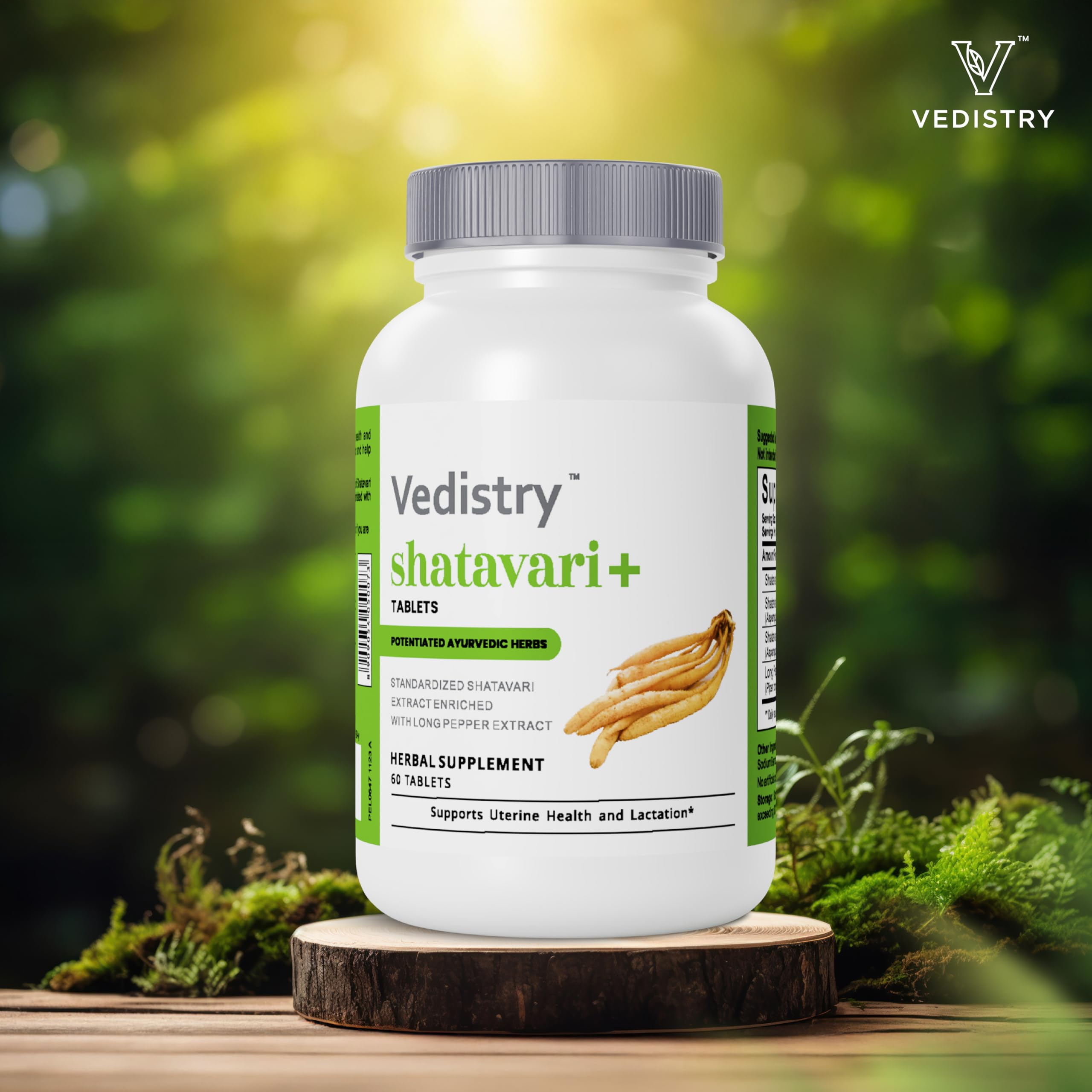 Vedistry Shatavari+ manufacturing seal reflects quality care.
