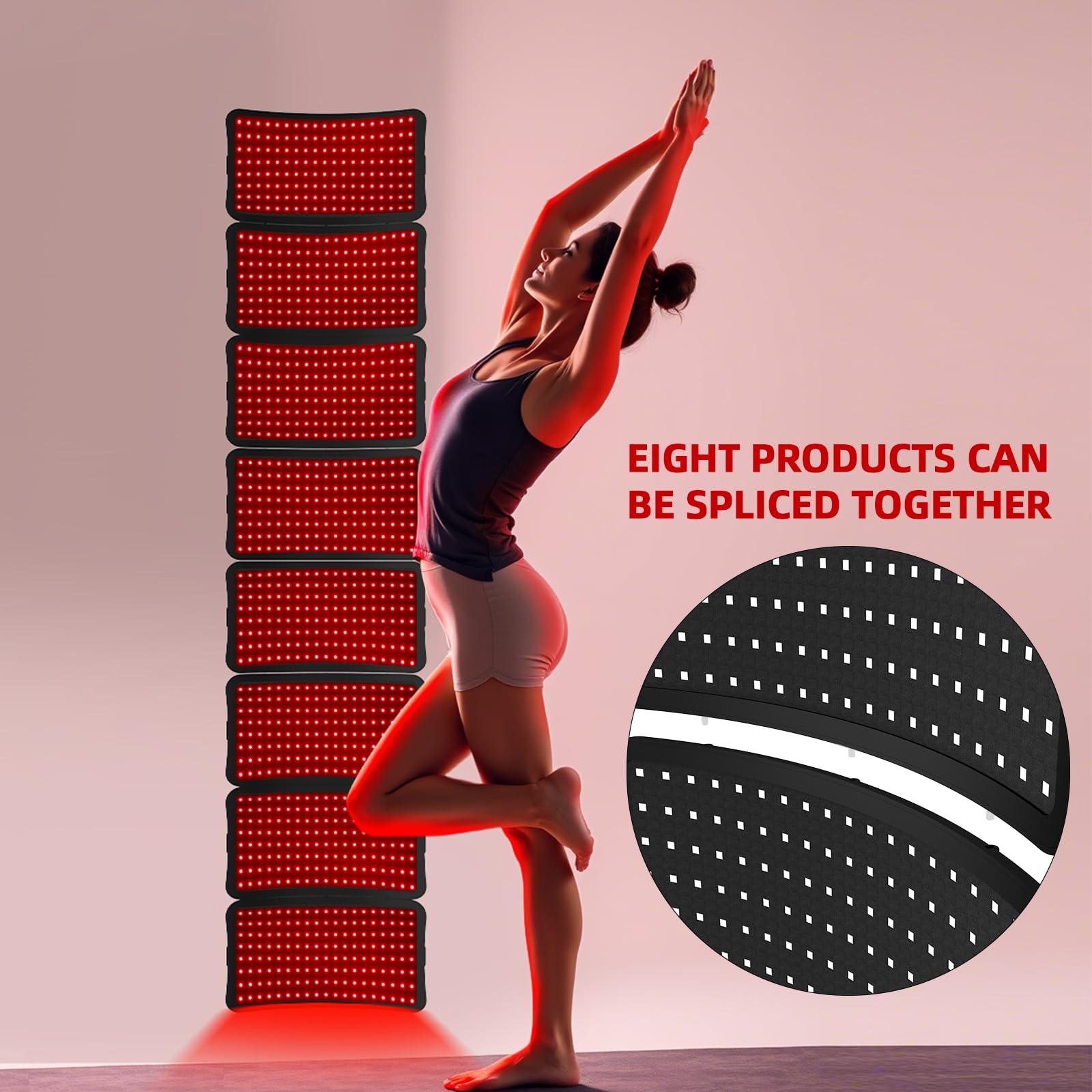 Veefy red light therapy device with long power cord ready for daily use.