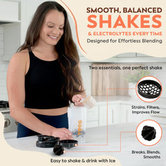 Veeg shaker storage compartment for powders or snacks on the go