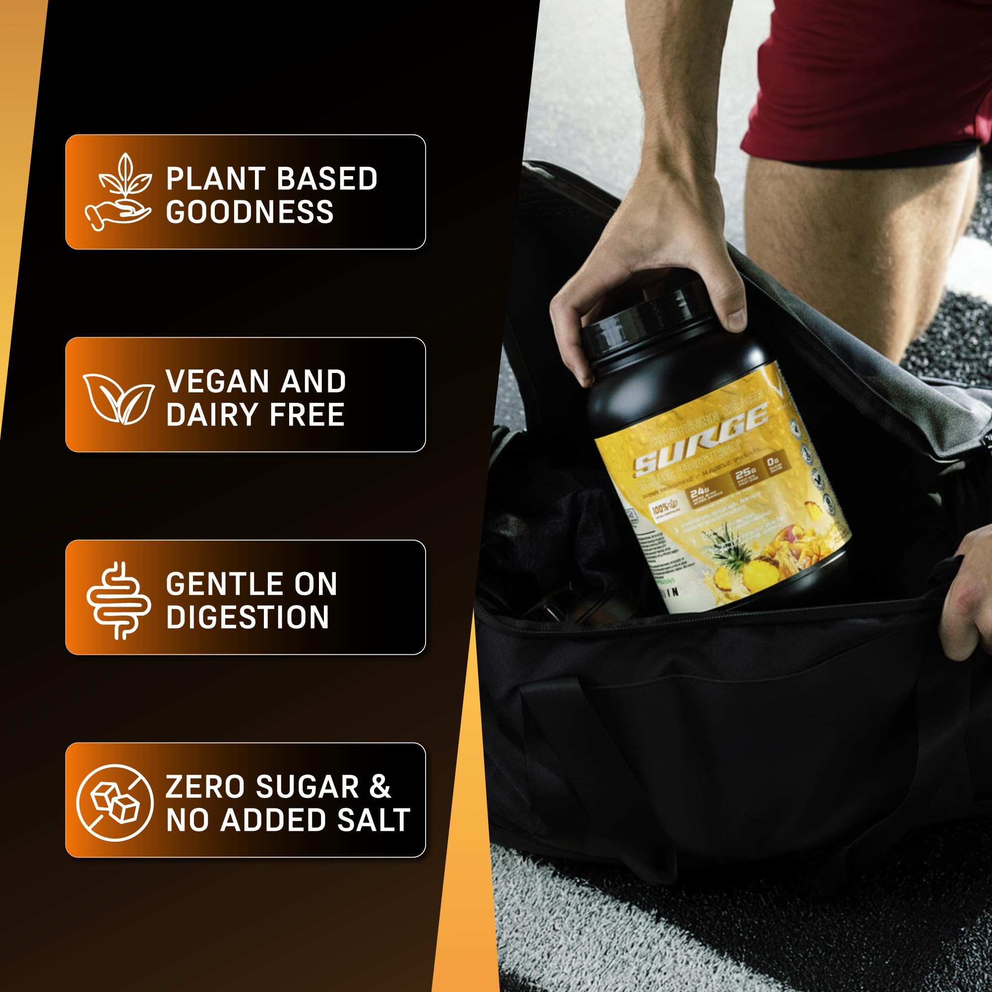 Natural peas electrolytes label highlighting hydration support.