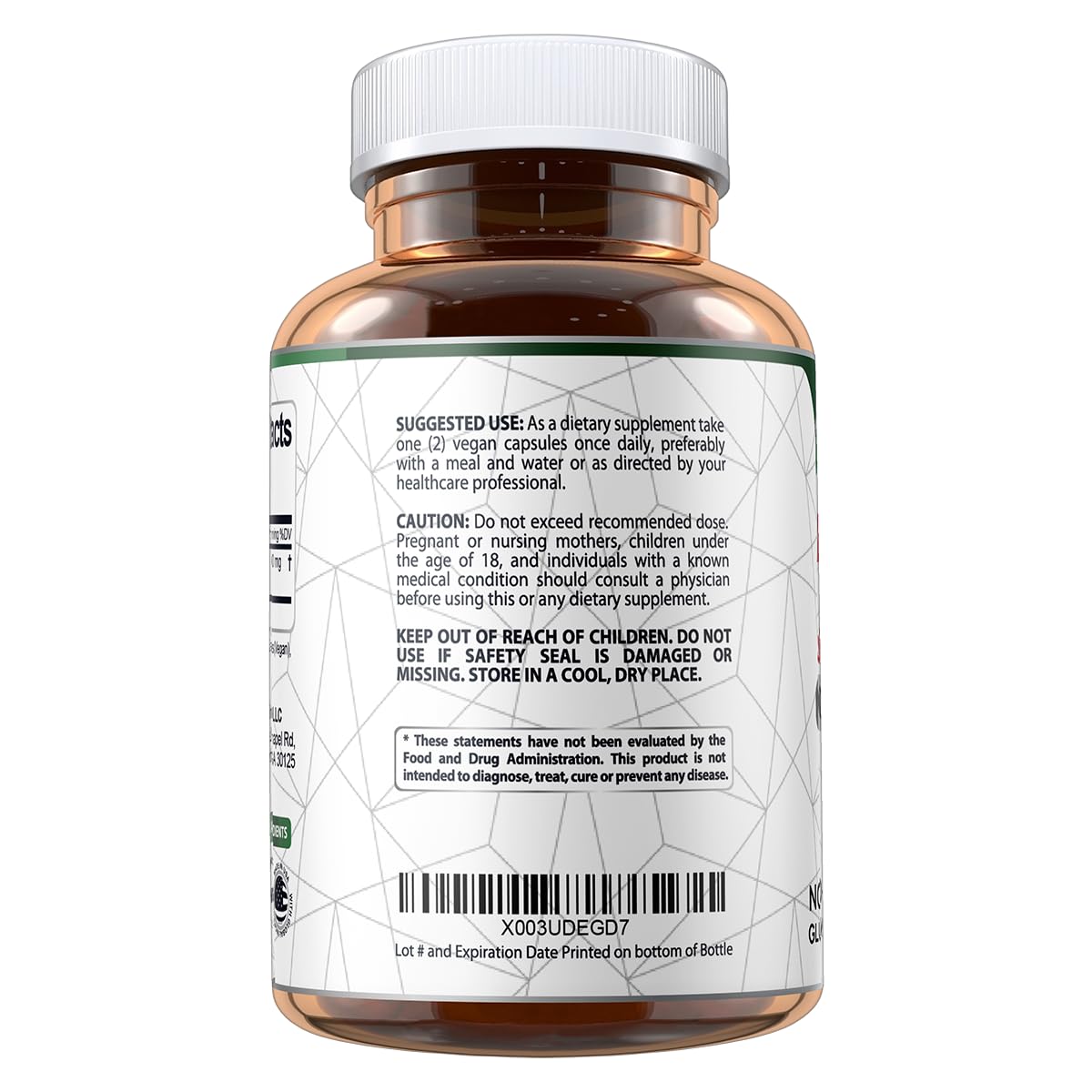 Packaging for Vegan Labs Apple Cider Vinegar Capsules highlights vegan ingredients.