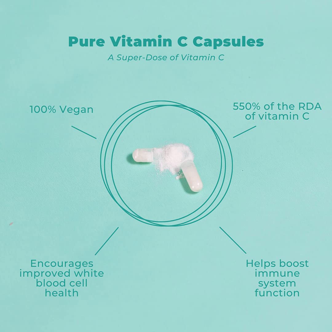 Vegan Life Nutrition illustration of white blood cells with Vitamin C for cell health concept.