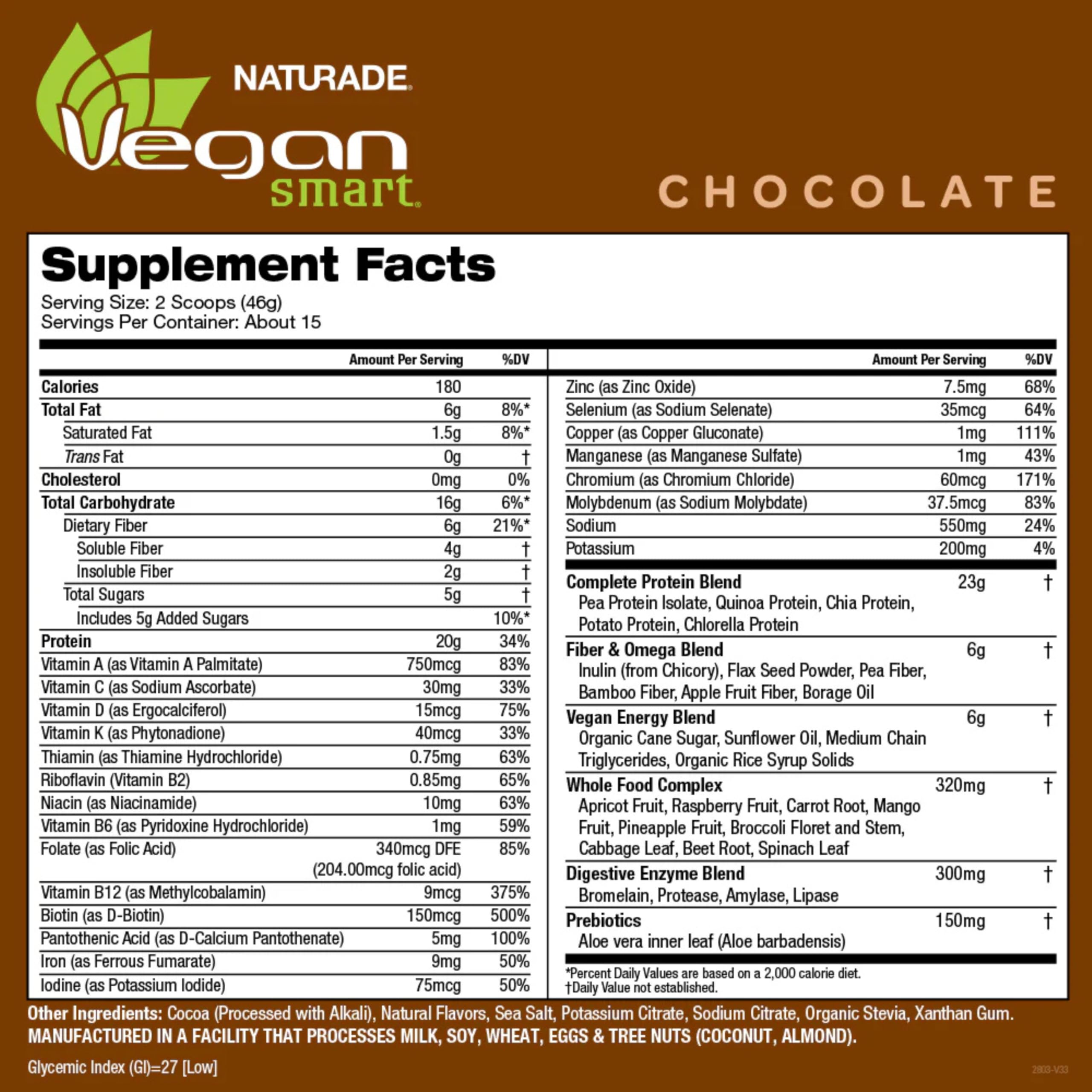 Measuring scoop with Vegansmart Naturade powder ready to mix.