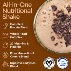 Vegansmart Naturade shake glass with creamy plant-based texture.