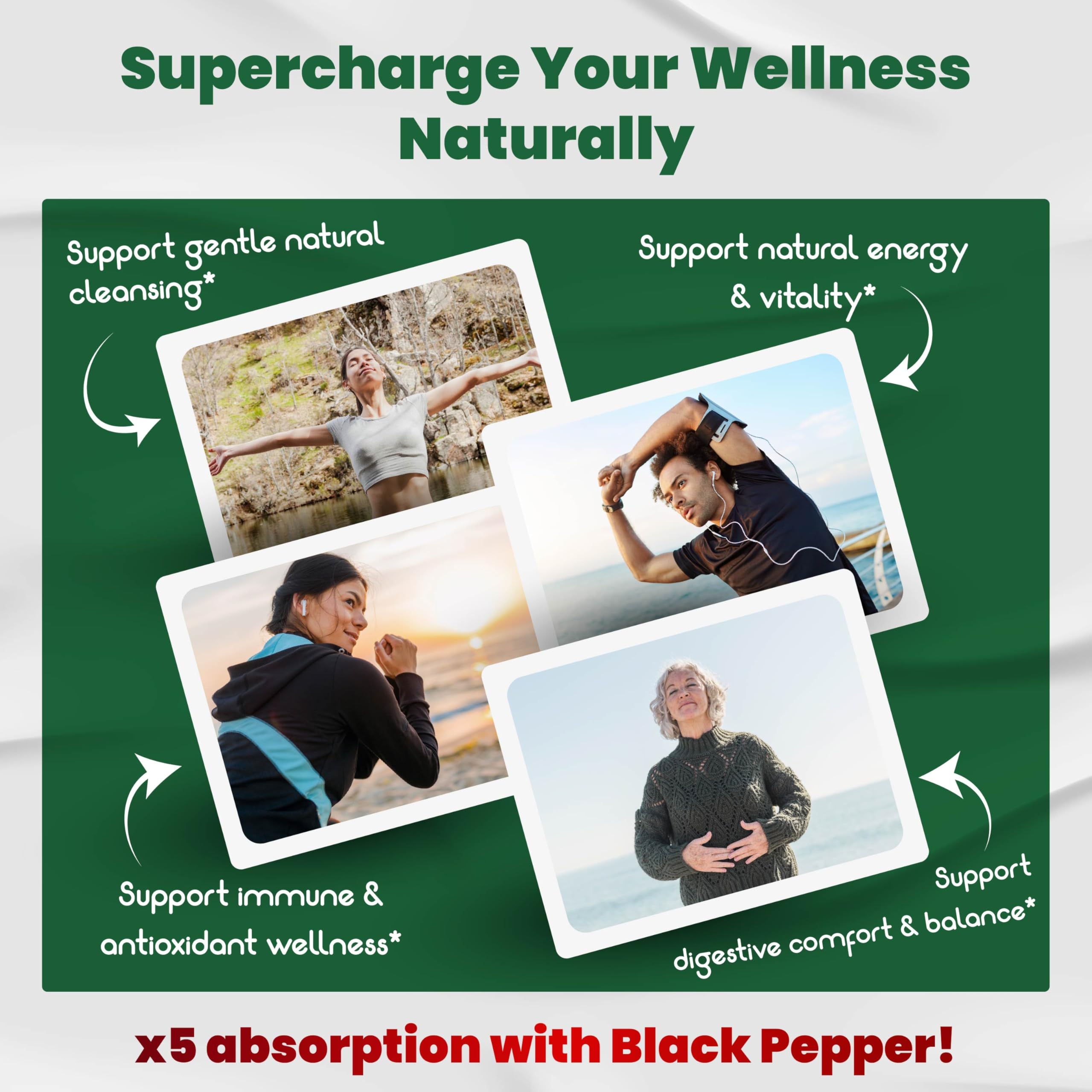 VEGATOT spirulina and chlorella capsules ready for daily use.