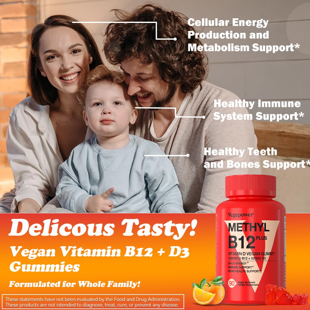 VEGEPOWER orange-flavored gummies pack for a tasty daily wellness routine.