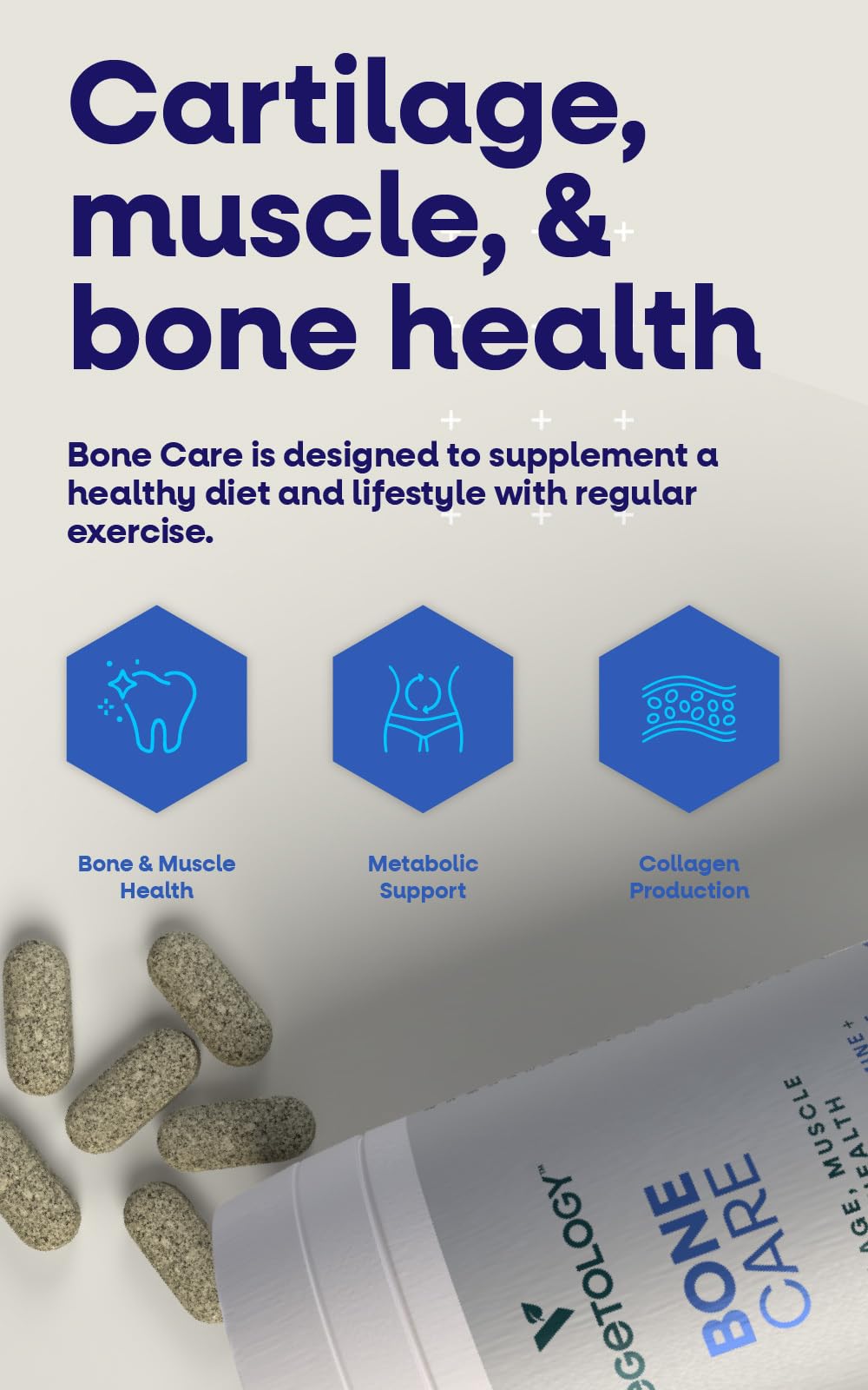 VEGETOLOGY Bone Care softgels closeup for daily use