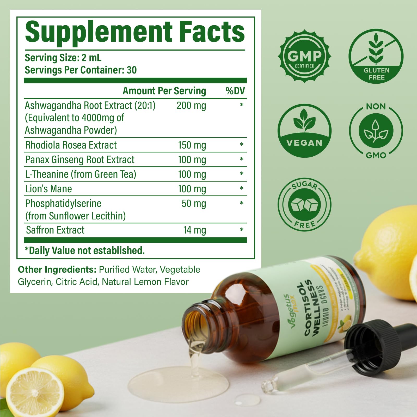 VEGETUSMAX saffron detail suggests mood regulation benefits.