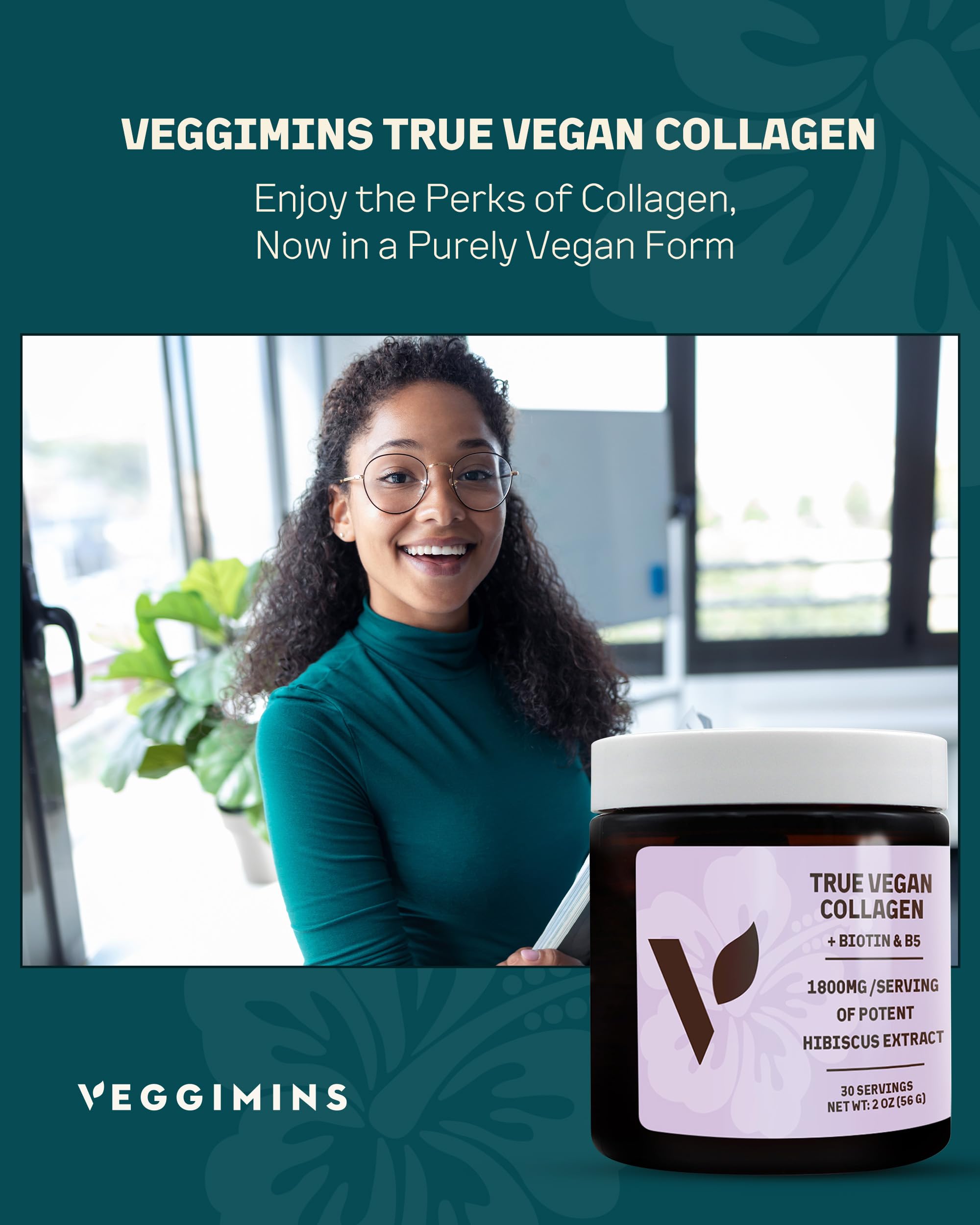 Pouring Veggimins hibiscus powder into water for an easy daily mix
