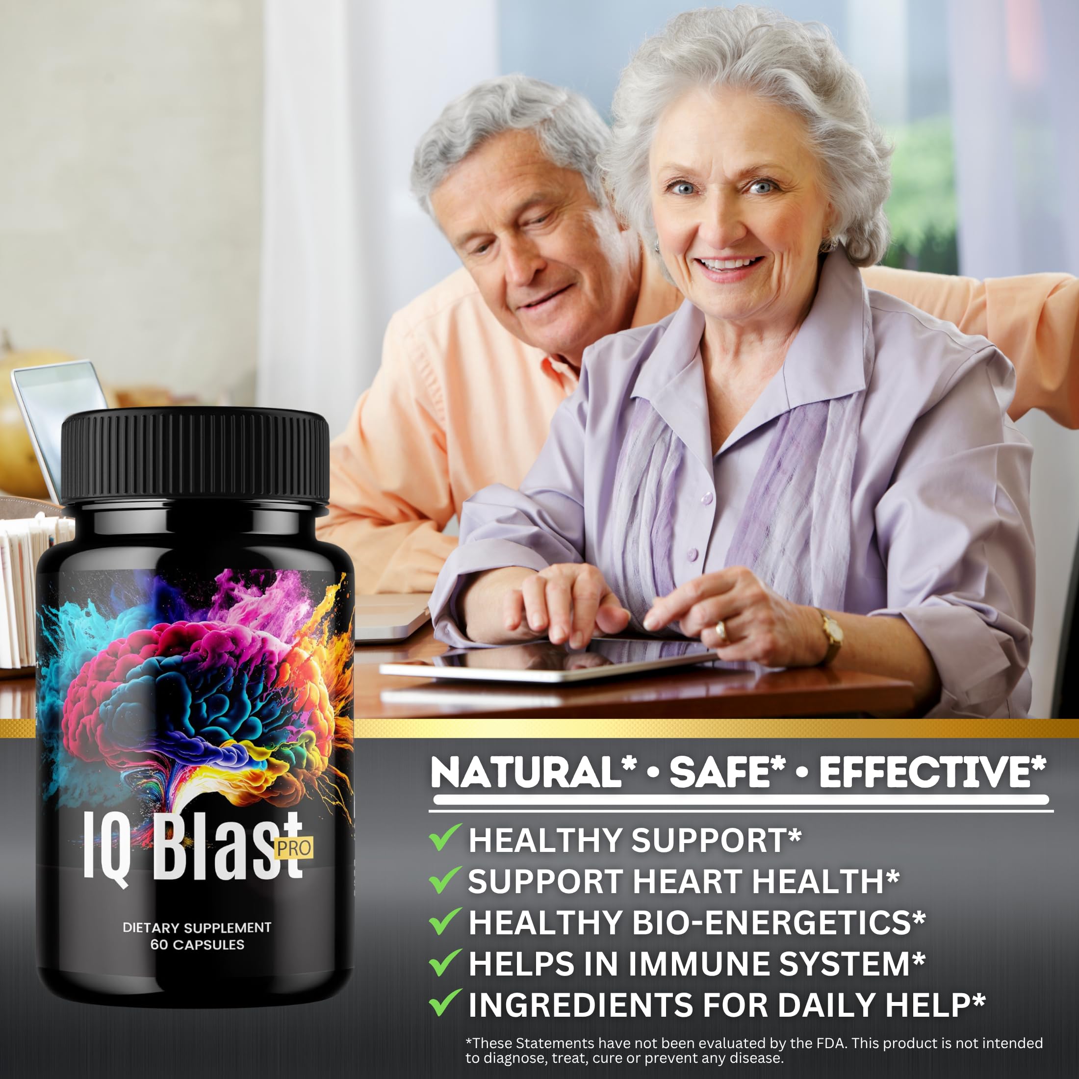 VegHerbs IQ Blast Plus packaging box, official premium supplement