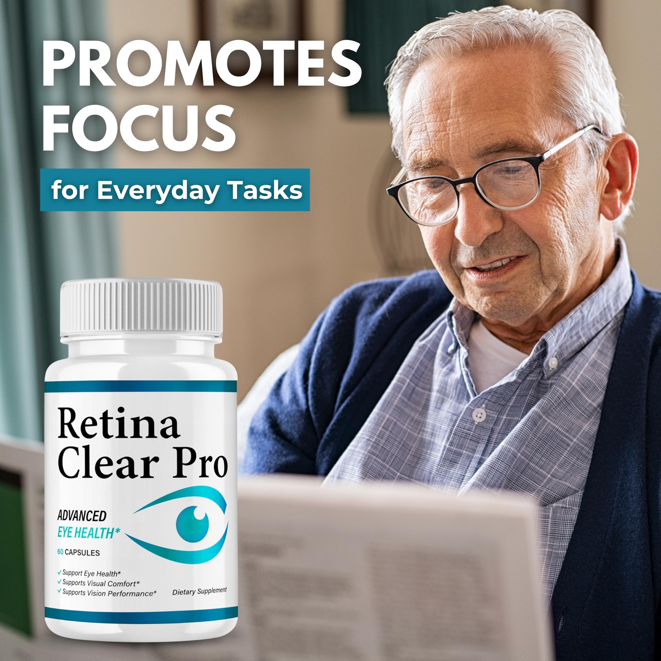 VegHerbs RetinaClear Pro capsules close-up for daily use