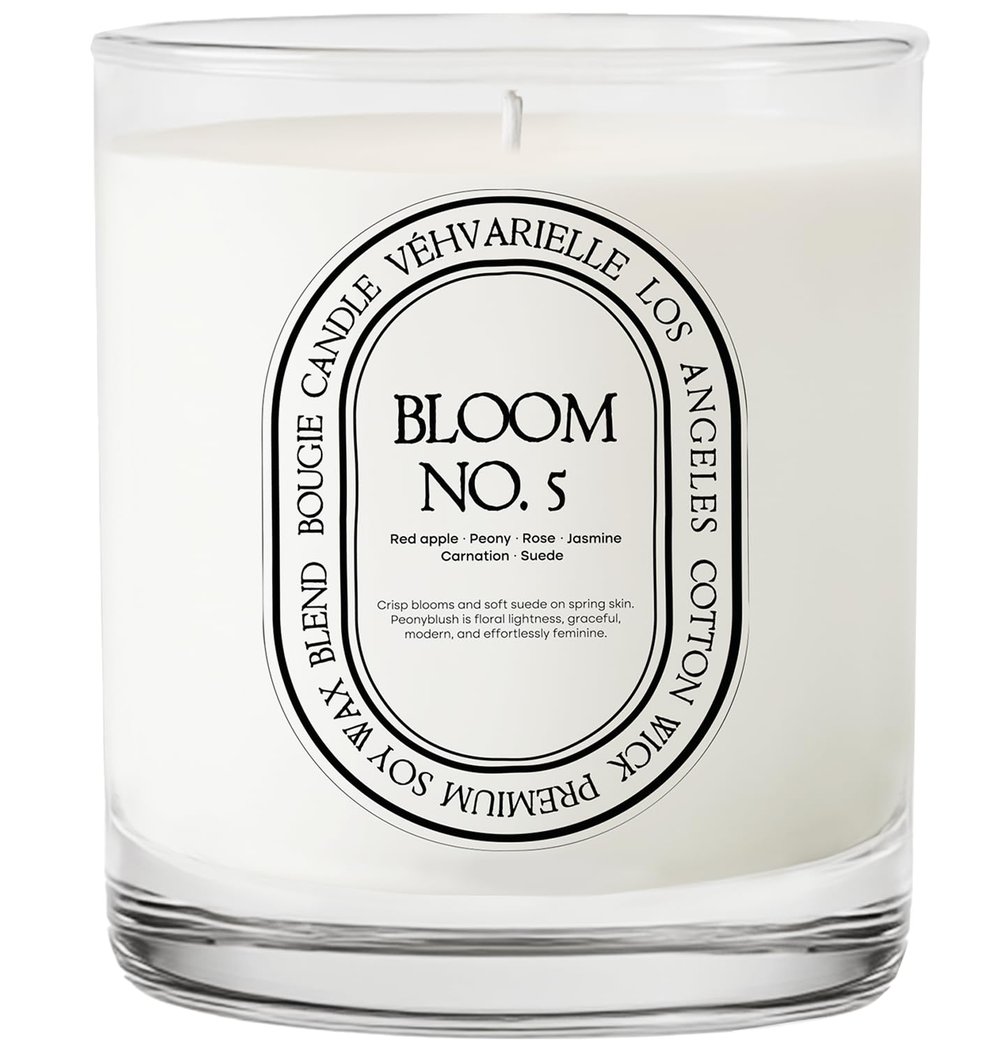 Véhvarielle Bloom No. 5 candle wax texture closeup showing natural soy blend.