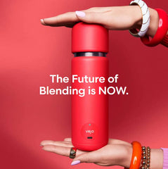 Vejo compact shaker inside a gym bag highlighting portability.