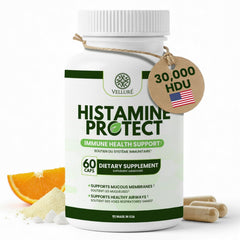 Velluré Histamine Protect bottle front promotes daily digestive comfort