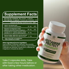 Velluré Histamine Protect cap opening shows easy daily dosing for meals