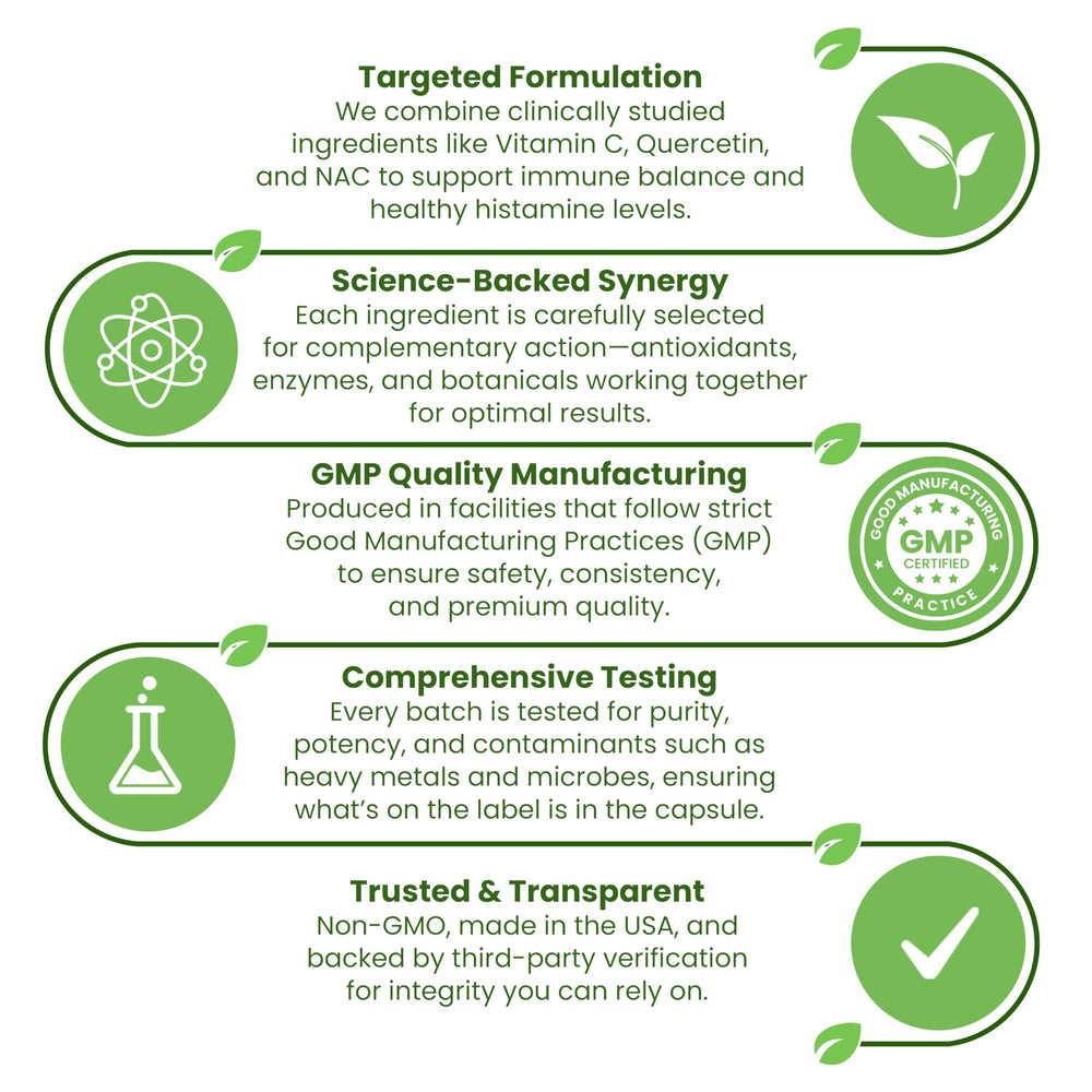 Velluré Histamine Protect vegan formula emphasizes no gluten GMOs