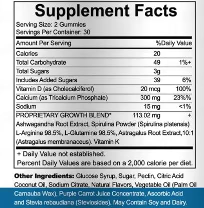 Velmira Heightener Gummies close-up texture, soft chewable.