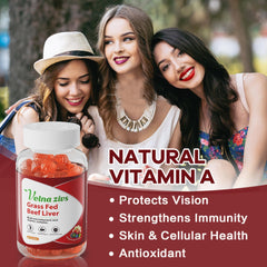 Velna zivs beef liver gummies mixed berry closeup highlights pleasant flavor.