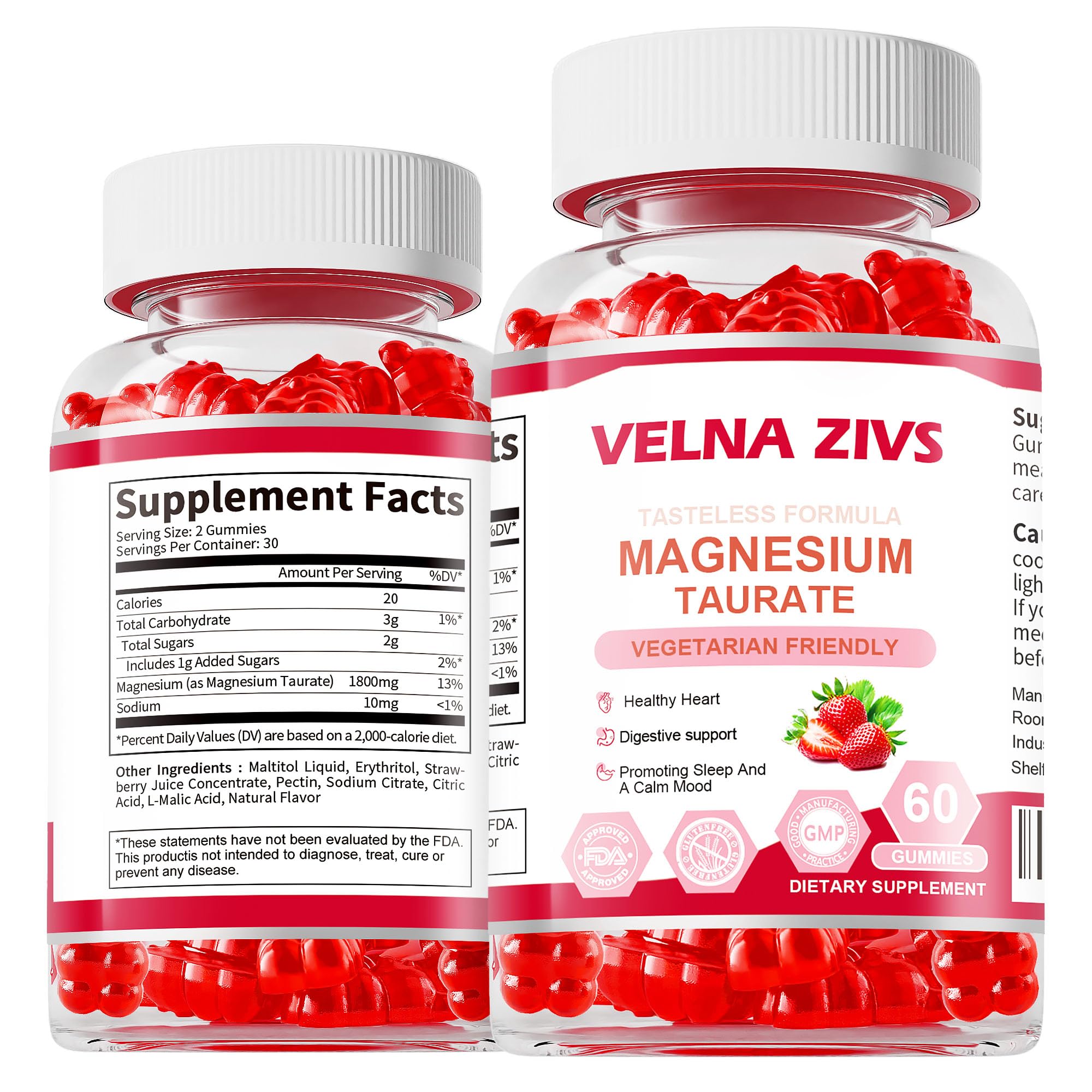 Velna Zivs magnesium taurate gummies jar for easy daily supplementation