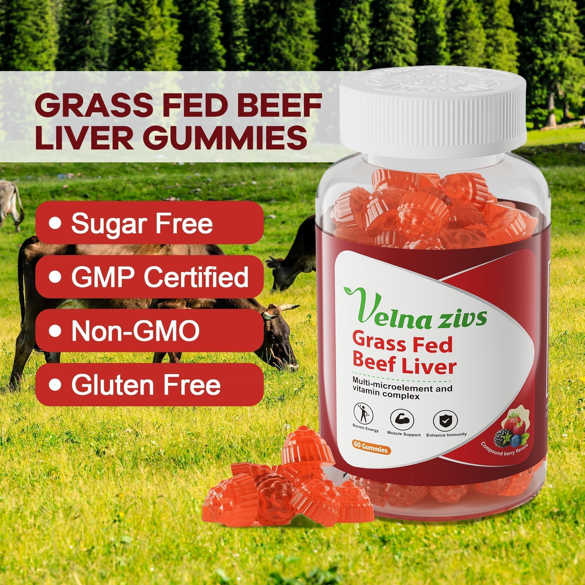 Velna zivs vitamin A icon indicates vision and skin support benefits.