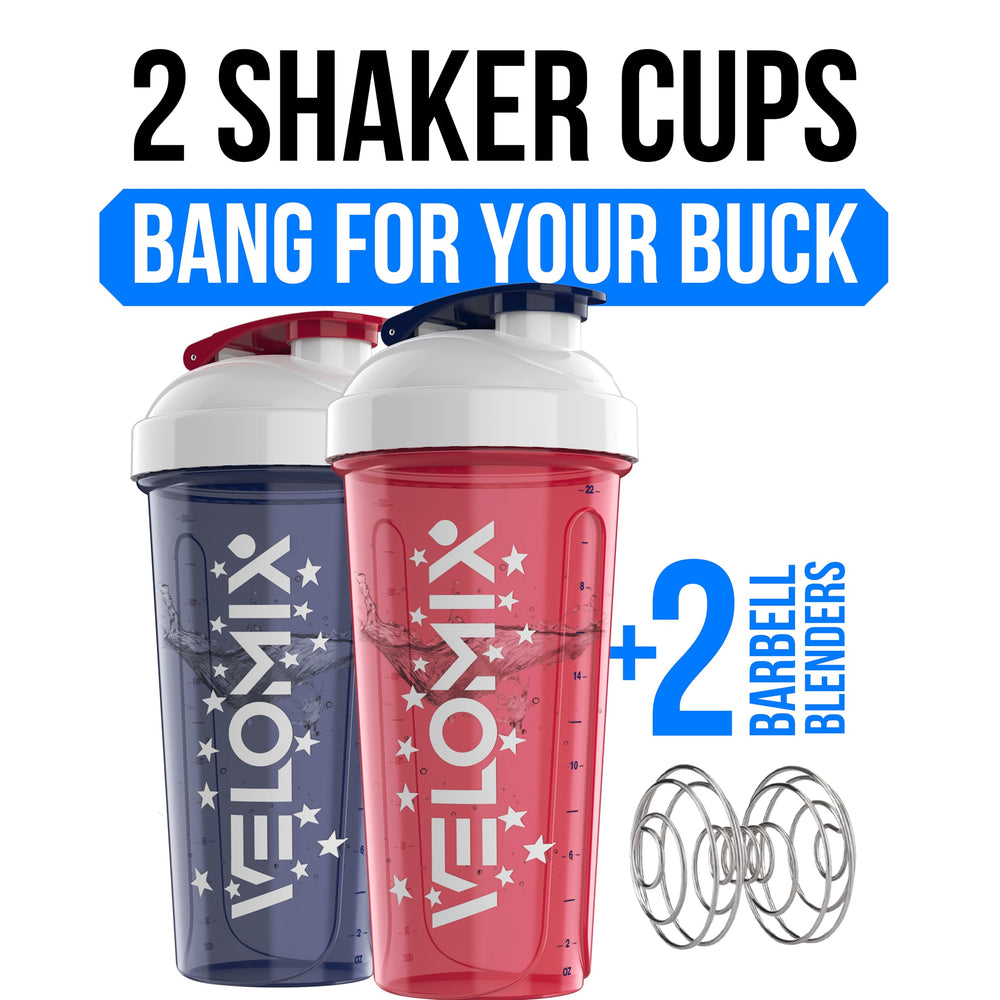 VELOMIX 28oz shaker with measurement marks clearly labeled for precise mixing.