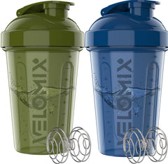 VELOMIX green 20 oz shaker bottle front view for on-the-go hydration.